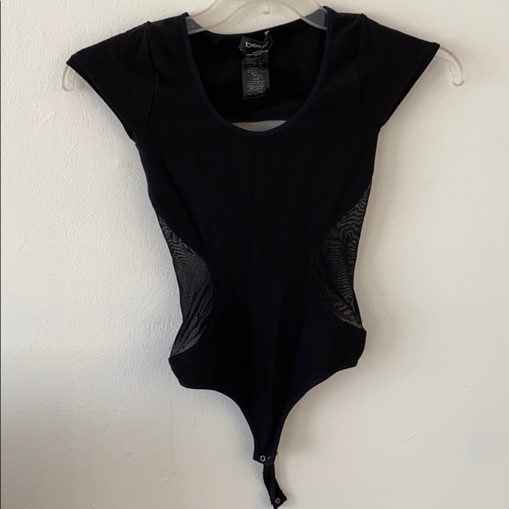 Black with mesh inserts Bebe bodysuit